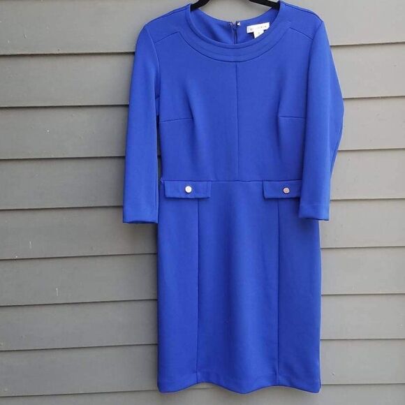 Liz Claiborne Blue Classic Retro Looking Dress Size Medium - Picture 1 of 10